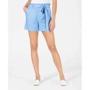 Maison Jules Paper Bag Waist Shorts Blue Small